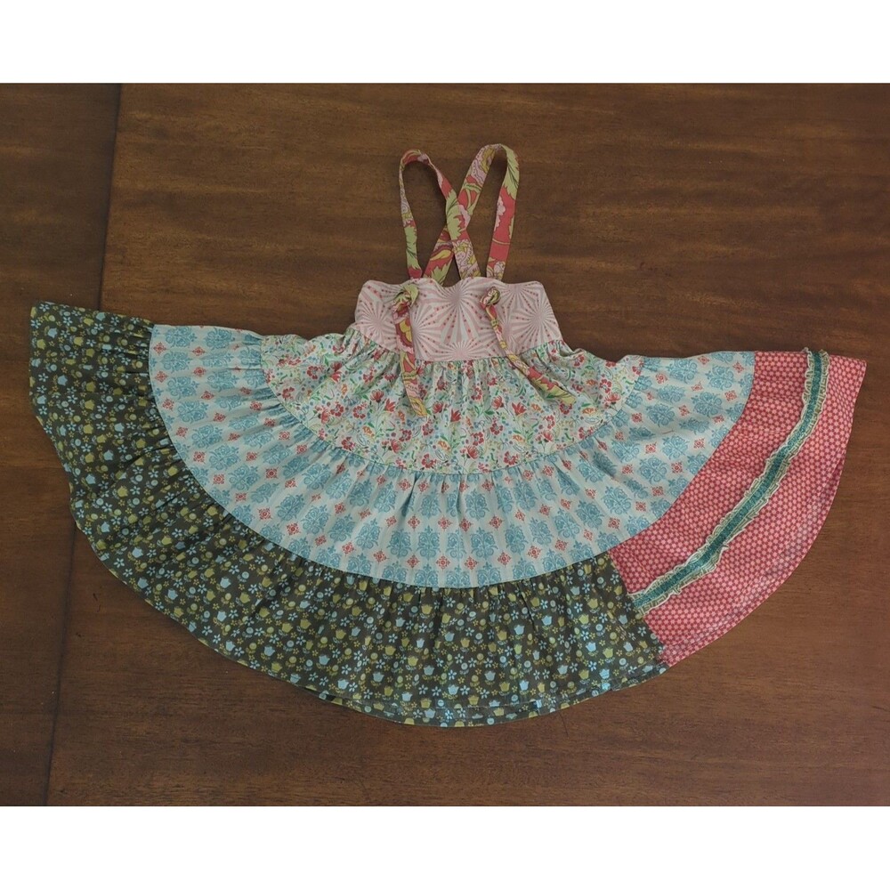 Matilda Jane Girls serendipity Ruby Tiered Ellie Dress size 4 GUC